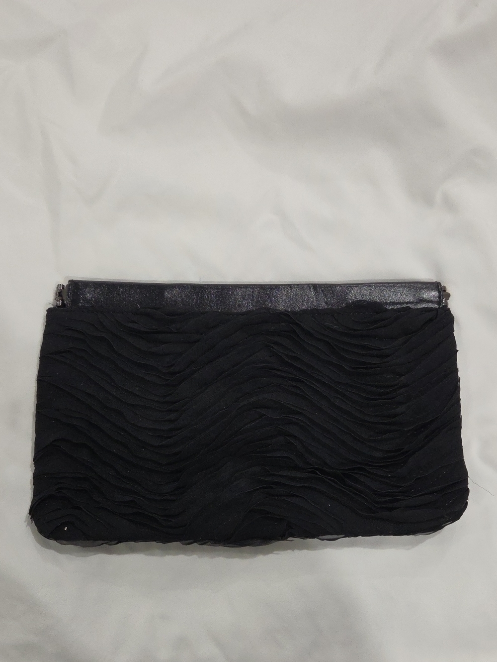 Express Black Ruffle Wristlet Clutch